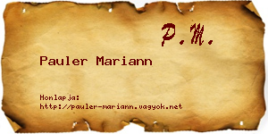 Pauler Mariann névjegykártya