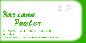 mariann pauler business card